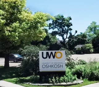 UWO oshkosh university sign